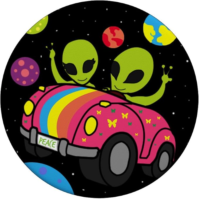 Alien Phone-Grip 70s 80s 90s Driving Car Galaxy Funny Gift PopSockets Adhesive PopGrip