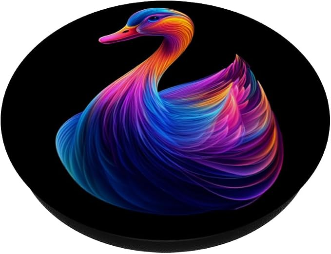Colorful Goose Cute Farm Animal Lover Men Women Kids Black PopSockets PopGrip for MagSafe