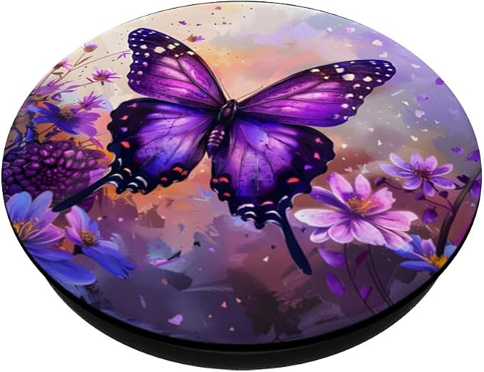 Dreamy Purple Butterflies PopSockets Adhesive PopGrip