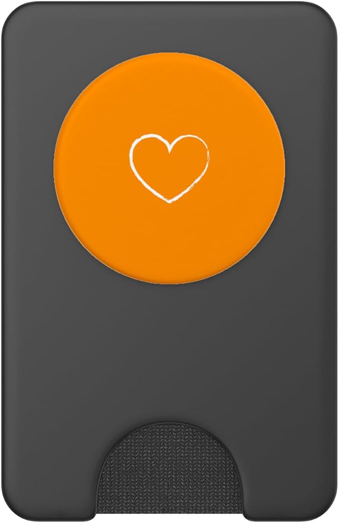 Heart Dark Orange PopSockets Adhesive PopGrip