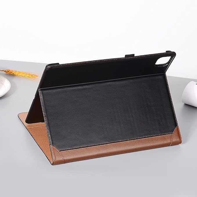 iPad Pro 13'' (M5 2025) (M4 2024) Case DMaos Vintage Book Synthetic Leather Stand Folio Smart Cover Auto Sleep/Wake Business Document Card Holder - Black