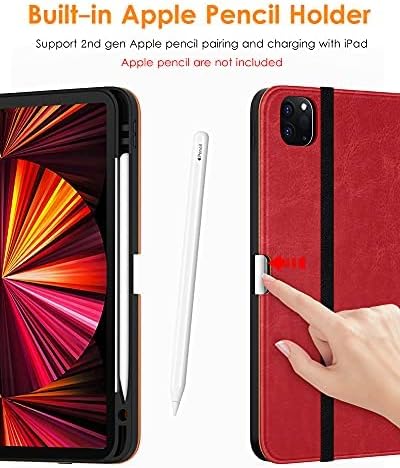 DTTO Case for iPad Pro 11 Inch 4th / 3rd / 2nd / 1st Generation 2022/2021/2020/2018Premium PU Leather Folio Stand Cover with Hand Strap Auto Wake/SleepMultiple Viewing Angles Black