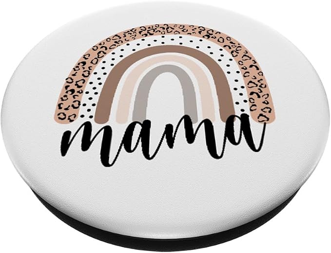 Mama Leopard Rainbow Cheetah Print Mommy Mothers Day PopSockets Adhesive PopGrip