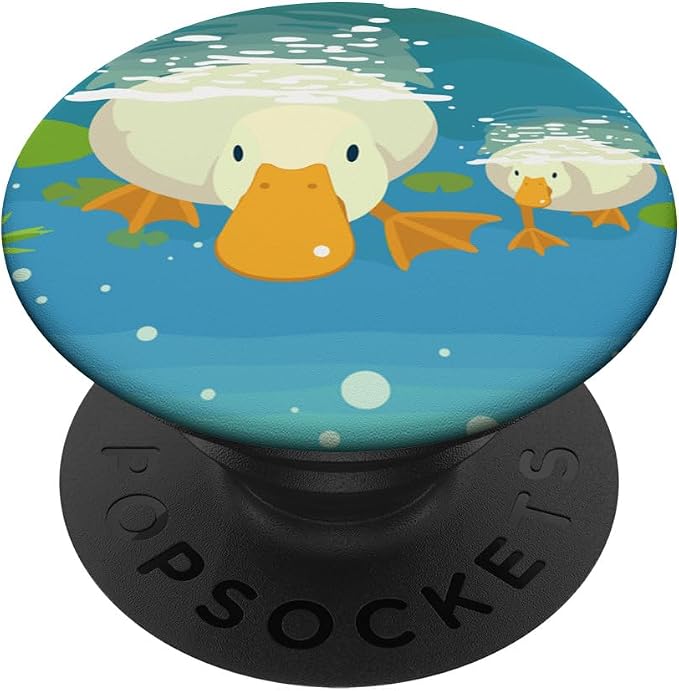 Blue Duck Pond Cartoon PopSockets Adhesive PopGrip