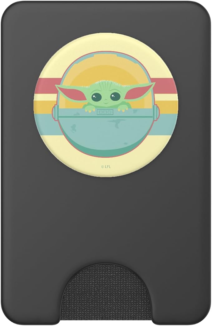 Star Wars The Mandalorian The Child Retro Rainbow Portrait PopSockets Adhesive PopGrip