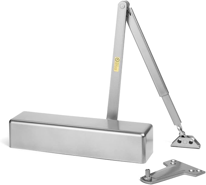 Dynasty Hardware Door Closer, Grade 1 Heavy Duty Commercial Hydraulic Closer, Self-Closing, Adjustable Spring Size 1-6, ADA Compliant, Surface Mount, Sprayed Aluminum, Series 8500