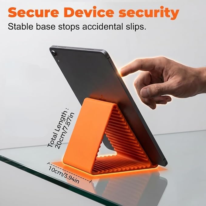 Portable Foldable Silicone Aluminum Phone Holder-Orange (Black)