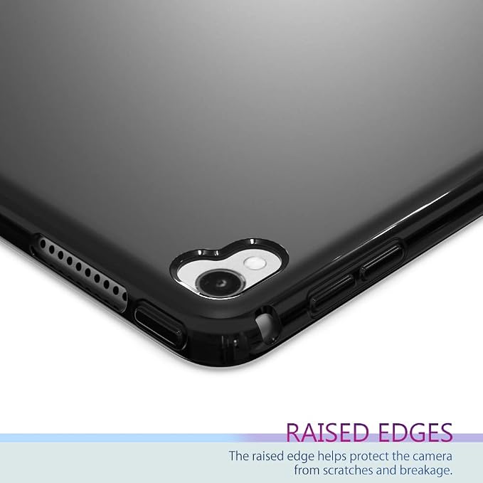 Puxicu Case for iPad Pro 12.9 Inch (2nd &amp 1st Gen) Slim Matte Rubber Soft TPU Protective Cover Black