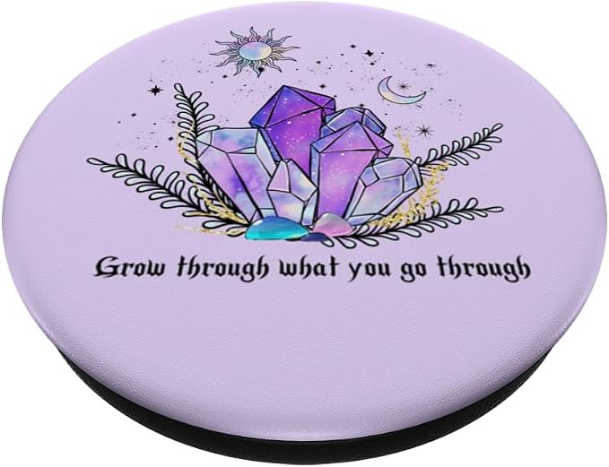 Purple Sun Moon Stars Celestial Mystical Crystals PopSockets Adhesive PopGrip