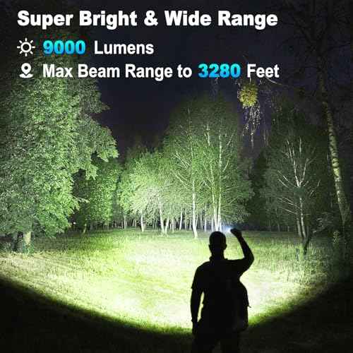 KINGCAESAR 3 Pack Rechargeable Flashlights 90,000 High Lumen, Ultra Bright LED Flash Light for Home, High Powered Flashlights with 7 Light Modes, IPX7 Waterproof for Camping
