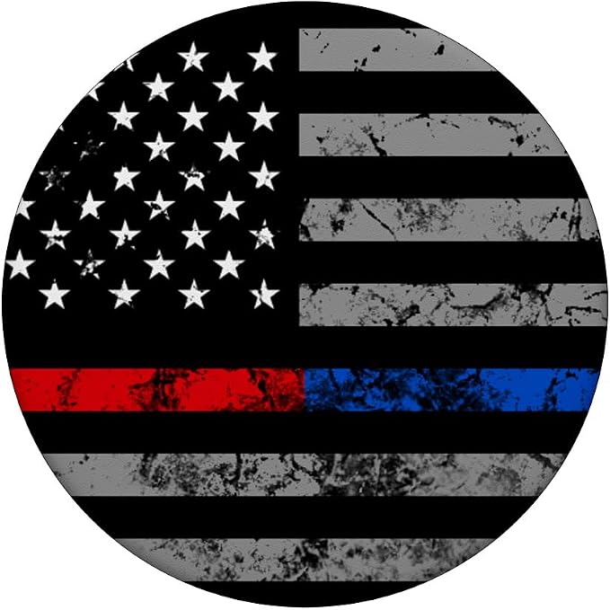 Thin Red Blue Line USA Flag Christmas Gift PopSockets PopGrip: Swappable Grip for Phones &amp Tablets PopSockets Standard PopGrip