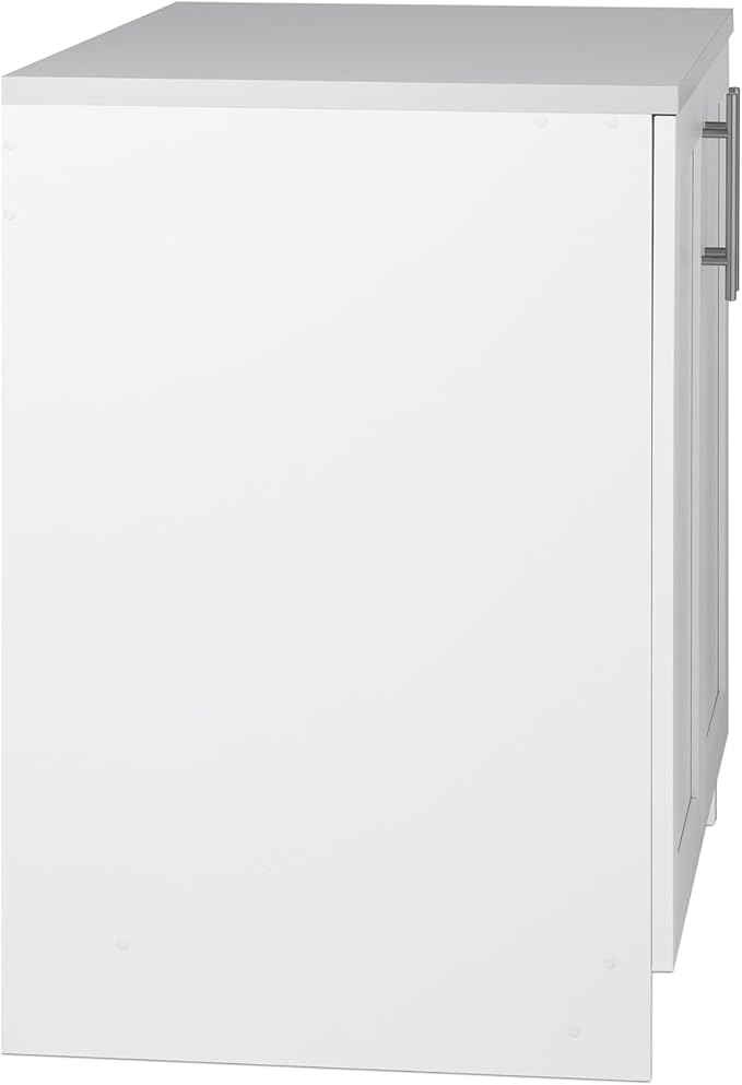 Prepac Elite 32" W Storage Cabinet with Doors and Shelves, White Garage Cabinet, Bathroom Storage with 1 Adjustable Shelf 24.5" D x 32" W x 36" H, WSCR-1005-1