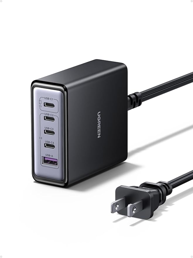 UGREEN 65W GaN Charging Station, 5-Port USB-C & USB-A Fast Charging Power Hub, Compact Desk Station Compatible with iPhone 17/16/15, Galaxy S25/S24, Pixel 10/9, iPad Pro, MacBook Pro/Air