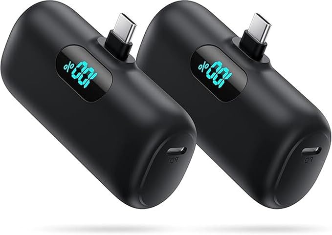 [2 Pack]Small Portable Charger for iPhone 17/16/15 Series5000mAh 3A PD USB C Power Bank Mini Travel Essentials Battery Pack for iPhone 17/17 Pro/16/16 Plus/16 Pro/15 Pro MaxSamsungAndroid/LG etc