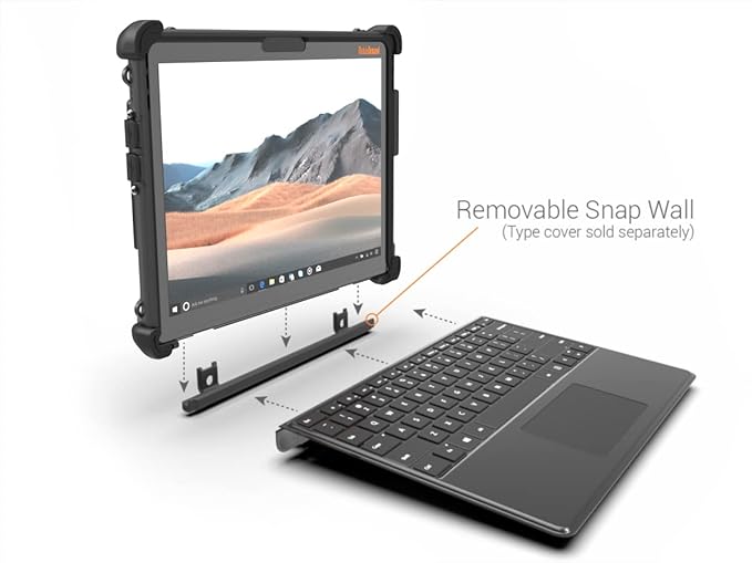 Ultra Rugged Standard Case for Microsoft Surface Pro 9 – Also Work with Surface Pro 10 – Heavy Duty Tablet Case – Briefcase Handle Hand Strap Keyboard Compatible Fully Protective Case