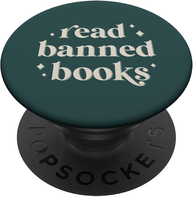 Read Banned Books - Vintage Retro Lettering (Forest Green) PopSockets MagSafe PopGrip for iPhone