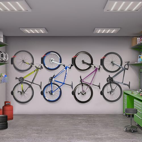 Swivel Bike Wall Mount, Bike Hangers for Garage, Space-Saving Bike Storage, Sturdy Bicycle Rack Can Holds Up to 77 lbs, Easy Install, 4 Pack - size: 4 Pack