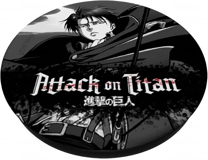 Attack on Titan Black and White Levi Splatter Logo Anime PopSockets PopWallet for MagSafe