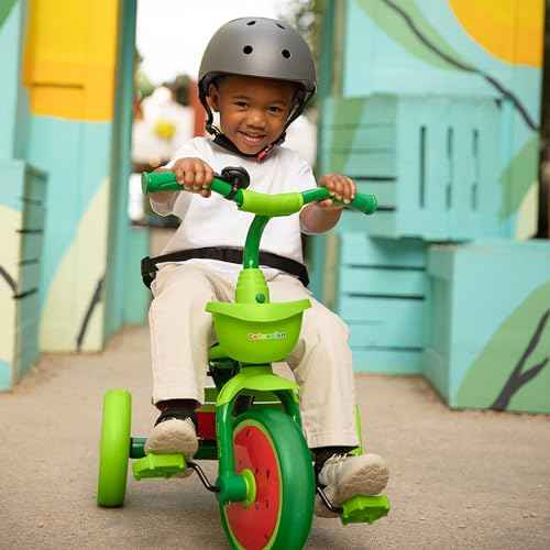 Jetson CoComelon Light-Up Trike, Front and Rear Baskets, Multi-Colored LED Lights, Seatbelt and Bell, Green, Ages 2-4, Medium