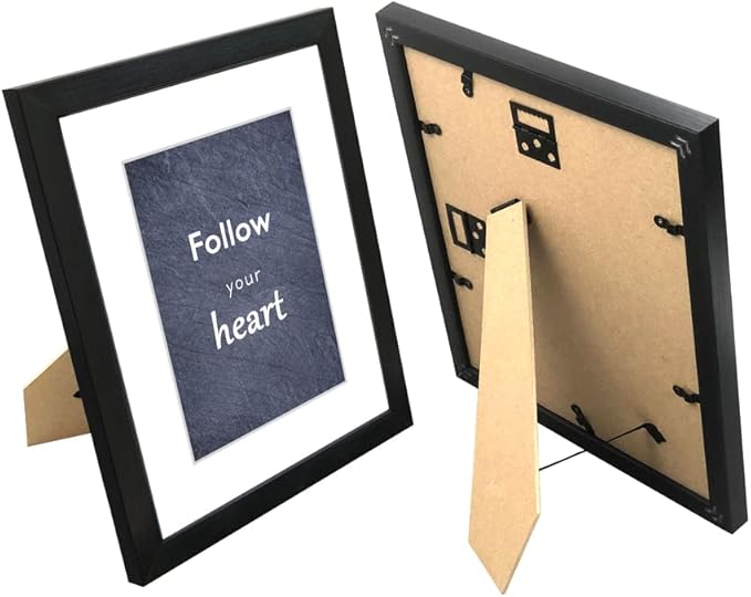 11x14 Picture Frame Set of 3 with Real Glass for Pictures 8x10 with Mat or 11x14 Without Mat, Wall Gallery or Tabletop display Photo Frames in Black