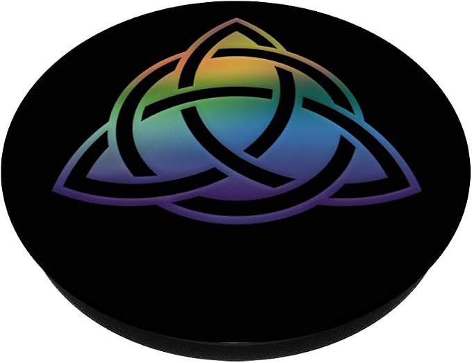 Rainbow Triquetra Celtic Trinity Knot PopSockets PopGrip: Swappable Grip for Phones &amp Tablets