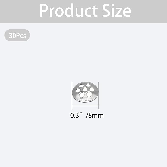30Pcs 0.3”/8mm Pipe Screen Filters, Stainless Steel Concave Honeycomb Screens