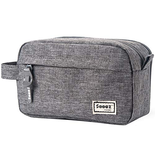 Sooez High Capacity Pencil Case, Big Pencil Bag Pouch Box Organizer Pen Case, Portable Journaling Supplies with Easy Grip Handle & Loop, Asthetic Supply for Girls Adults, Grey - color: Grey