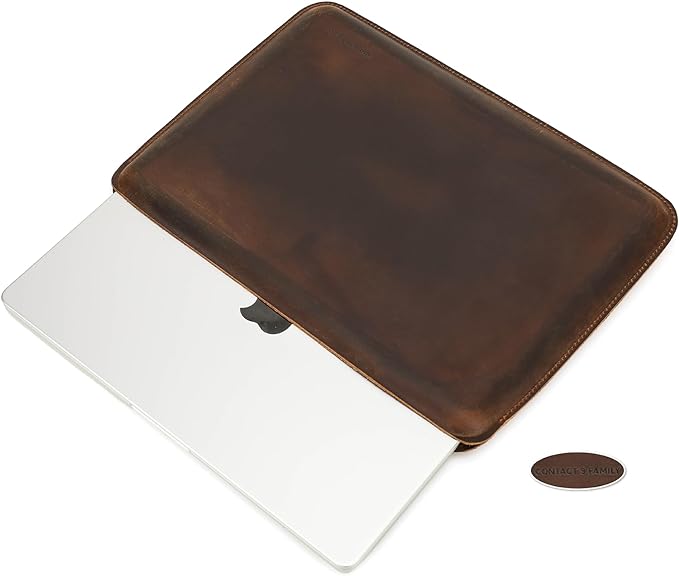 Top Grain Leather 12.9 Tablet Sleeve Slim Protector Vintage Design Fully Handmade Compatible with 12.9 iPad Pro 3/4/5/6 Gen Fits A2233 A2069 A2378 A2379 A2461 A2462 Coffee 12.9 Inch