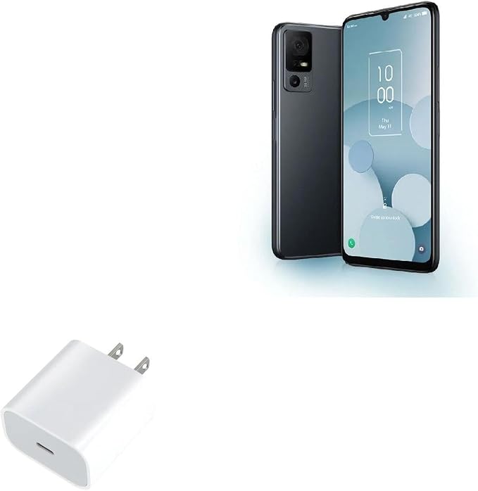 BoxWave Charger Compatible with TCL 40 XL - PD GAN miniCube (30W) 30W Tiny PD GAN Type-C Wall Charger - Winter White
