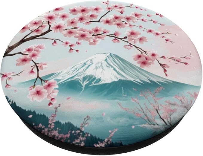 Cherry blossom with Fuji mountain Cherry blossom PopSockets PopWallet for MagSafe