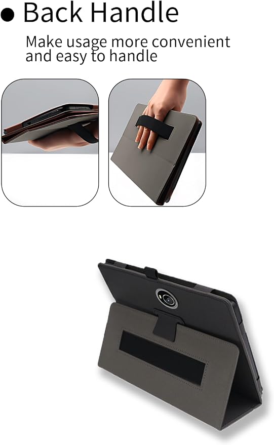 Case for WXUNJA PTB/COLORROOM C5/JIKOCXN C5 Tablet 11 InchPremium Leather Business Folio Stand Cover with Hand Strap for TabletBlack.