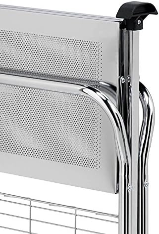 Honey-Can-Do CRT-01703 Deluxe Foldable Push Cart, Chrome, 2-Tier