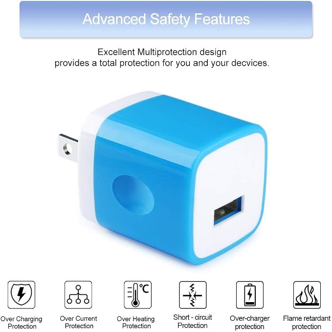 Android Phone Charger Micro Cable4-Pack Wall Plug 1A/5V Power Adapter with 6ft Nylon Braided Fast Charging Micro USB Cord Compatible Samsung Galaxy S7 S6 Edge S4 Note 5 Moto G5 Plus E4 G6 Play HTC