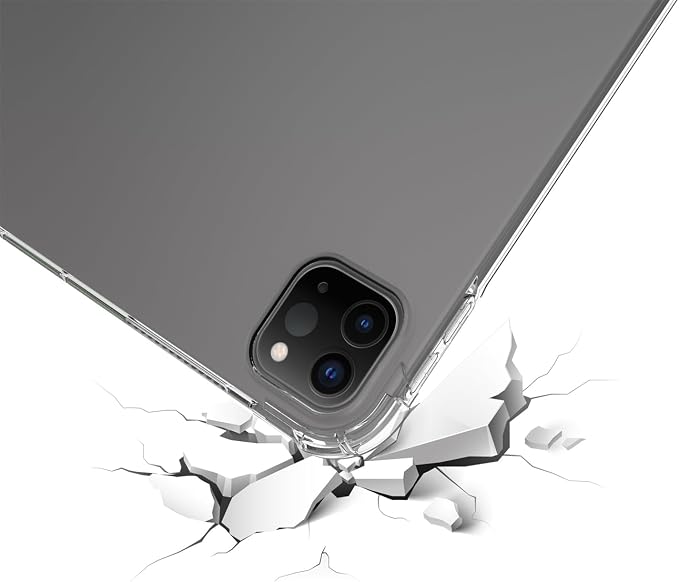 Dteck for iPad Pro 13-Inch (M4/M5) Clear TPU Case 2024/2025 Release Durable Soft Silicone Back Cover Slim Fit Lightweight Anti Scratch Ultra Thin Protective Tablet Basic Case Shell (Transparent)