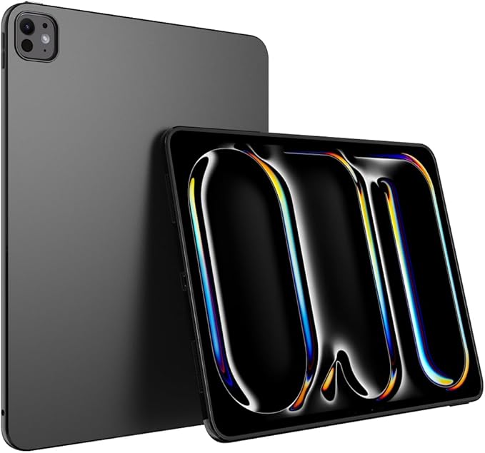 Puxicu Case for iPad Pro 12.9 Inch (2nd &amp 1st Gen) Slim Matte Rubber Soft TPU Protective Cover Black