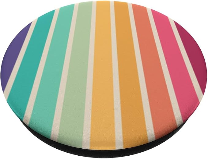 Vintage Rainbow Stripe Design Pattern PopSockets Adhesive PopGrip