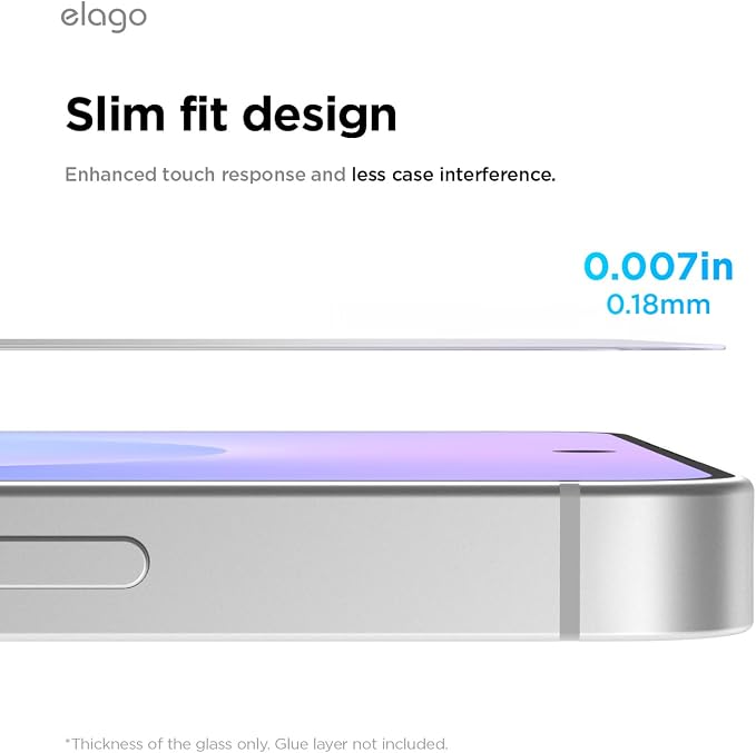 elago Tempered Glass+ Screen Protector for Samsung Galaxy S26 | Case Friendly 9H Surface Hardness Anti-Fingerprint Shatter-Proof Scratch Protection Bubble-Free