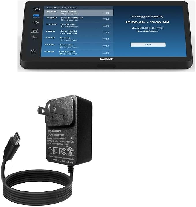 BoxWave Charger Compatible with Logitech Tap - Wall Charger Direct (15W) Rapid Charge Your Device with Built-in 3ft Cable
