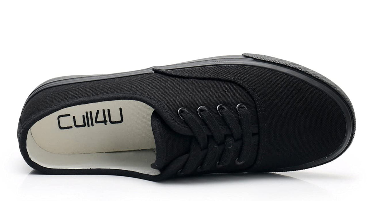 Cull4U Women's Laid Back Footwear Low-Top Sneaker Shoe (5 M US,All-Black)