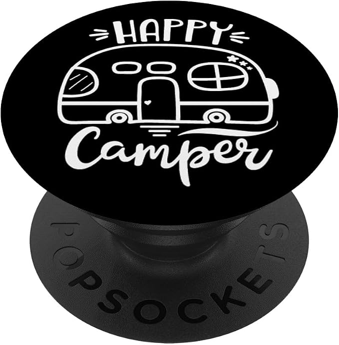 Cute Happy Camper Graphics for Women or Men PopSockets Adhesive PopGrip