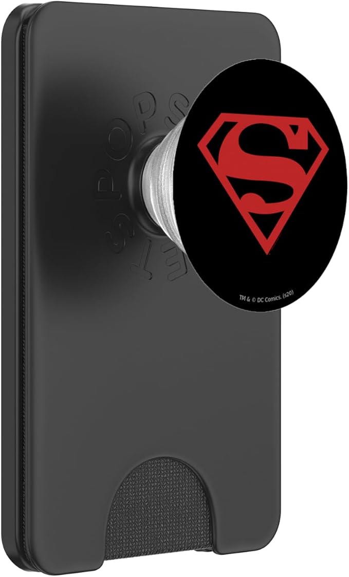 Superman Red on Black Shield PopSockets Adhesive PopGrip