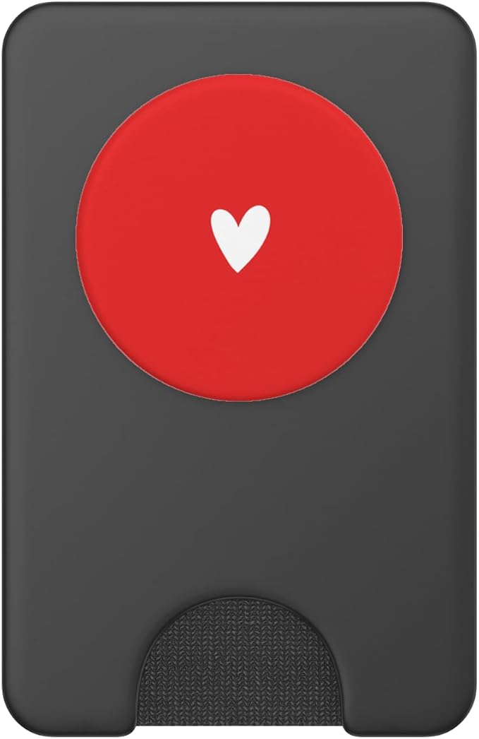 White Red Minimalist Heart PopSockets Adhesive PopGrip