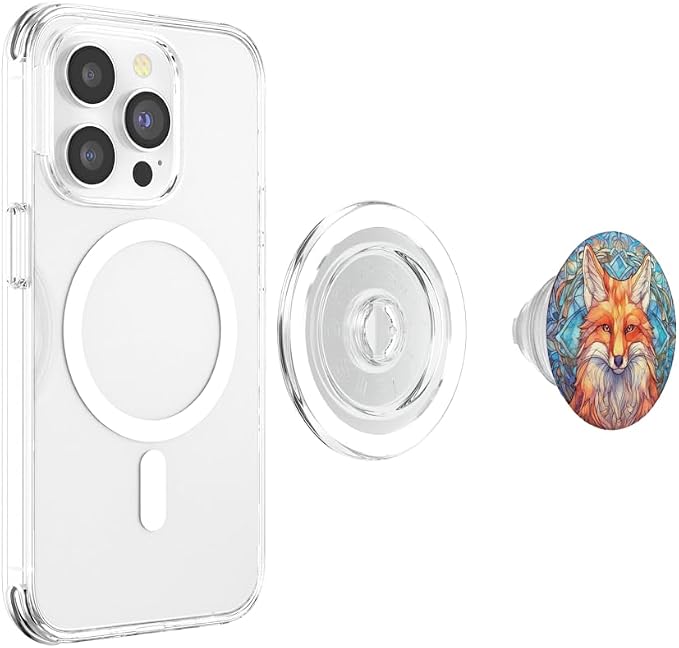 Fox Stained Glass PopSockets Adhesive PopGrip