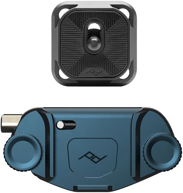 Peak Design Capture Camera Clip V3, Ocean with Plate, Holds DSLR, Compact and Point and Shoot Bodies, Secure, Stable and Accessible, Attaches to Straps and Belts, Quick Release, 200 lb Capacity