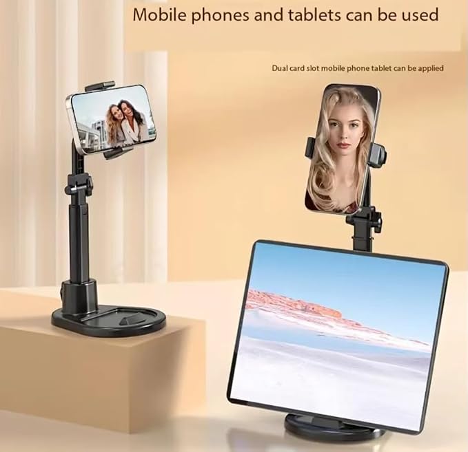 Cell Phone Stand with Phone Cooler Height Adjustable Desktop Cell Phone Stand with Cooling Fan for Live Streaming Compatible with All iPhone Android Phones