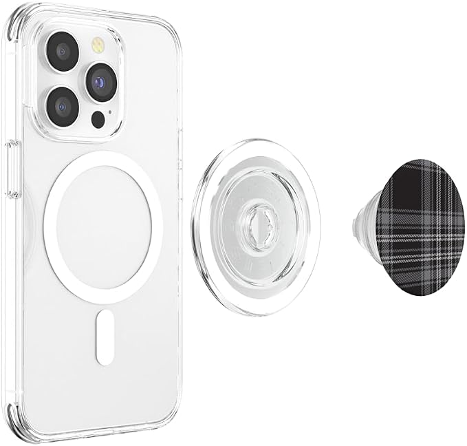 PopSockets Skull &amp Goth Phone Grip &amp Stand - Goth Plaid PopSockets PopGrip for MagSafe