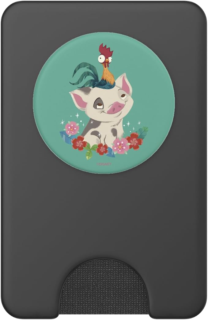 Disney Moana Pua and HEI HEI Floral Portrait PopSockets Adhesive PopGrip