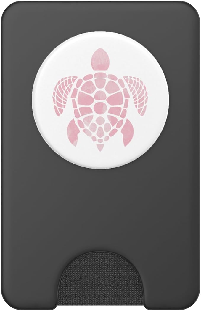 Pink Pattern Turtle phone grip Turtles on a white look PopSockets Adhesive PopGrip