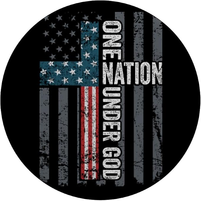ONE Nation Under GOD - Christian USA Cross Flag Patriotic PopSockets Adhesive PopGrip