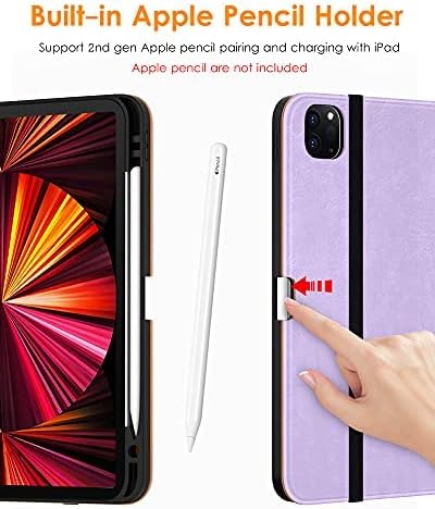 DTTO Case for iPad Pro 11 Inch 4th / 3rd / 2nd / 1st Generation 2022/2021/2020/2018Premium PU Leather Folio Stand Cover with Hand Strap Auto Wake/SleepMultiple Viewing Angles Black